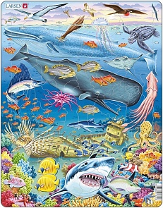 Пазл – Киты, 66 деталей (Larsen, FH20k)